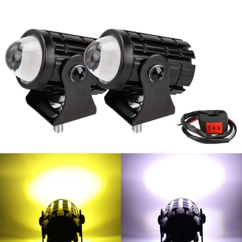 2 Pcs With Button Fog Light Yellow & White